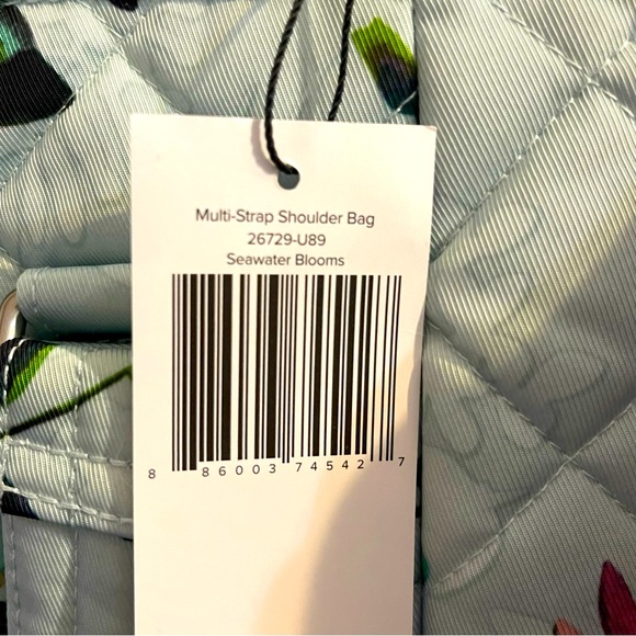 Vera Bradley Multi Strap Shoulder Performance Twill Bag Seawater Blooms NWT - Picture 10 of 13